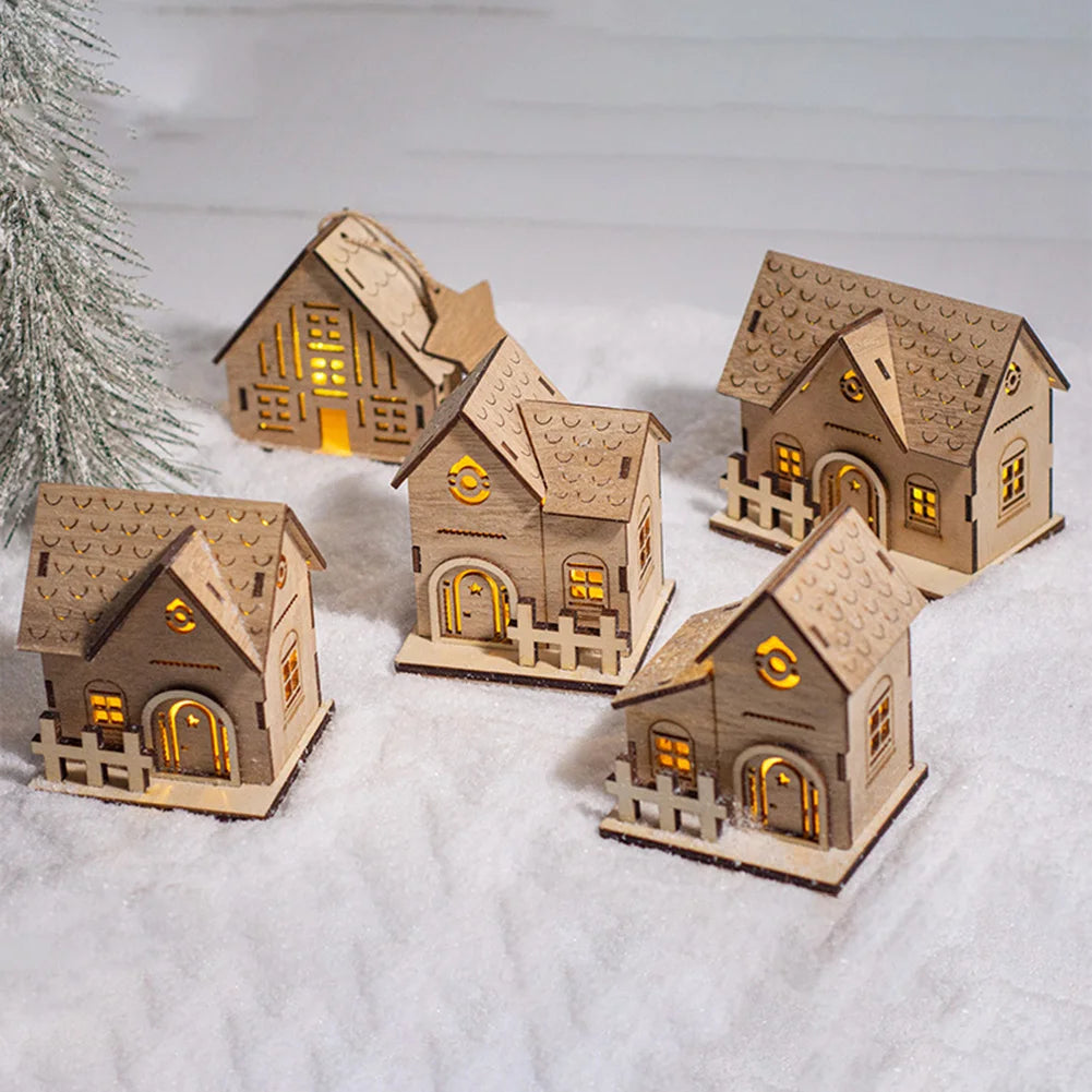 Battery-powered Lights Christmas Wooden Ornaments Versatile Use Handcrafted Ornaments Table Centerpieces Christmas Decoration Oasis Select