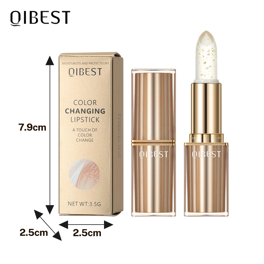 QiBest 3-Pack Glitter Color-Changing Lip Tint & Moisturizing Lipstick