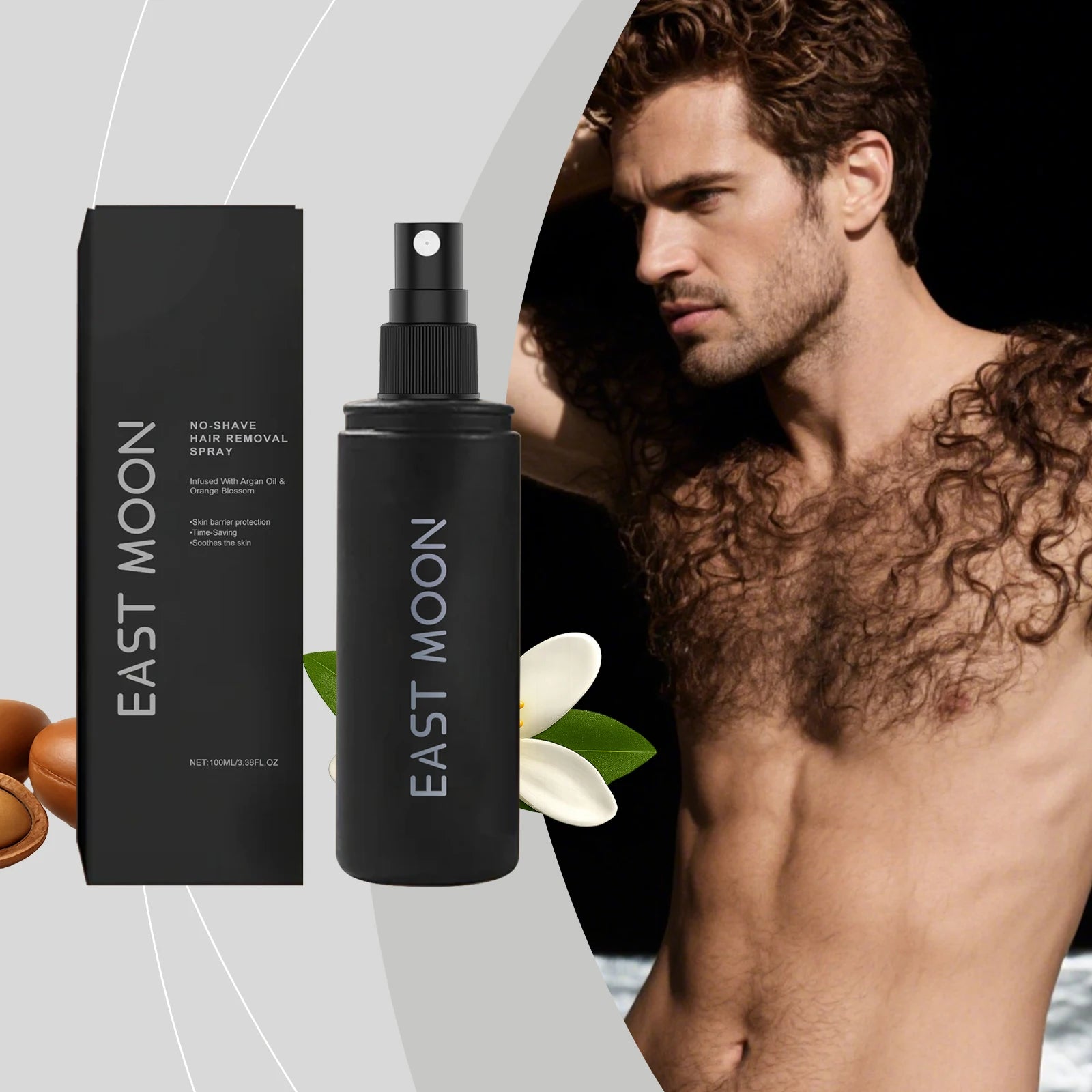 East Moon Argan Oil Hair Removal Spray – Painless Growth Inhibitor Hair Removal Spray Oasis Select