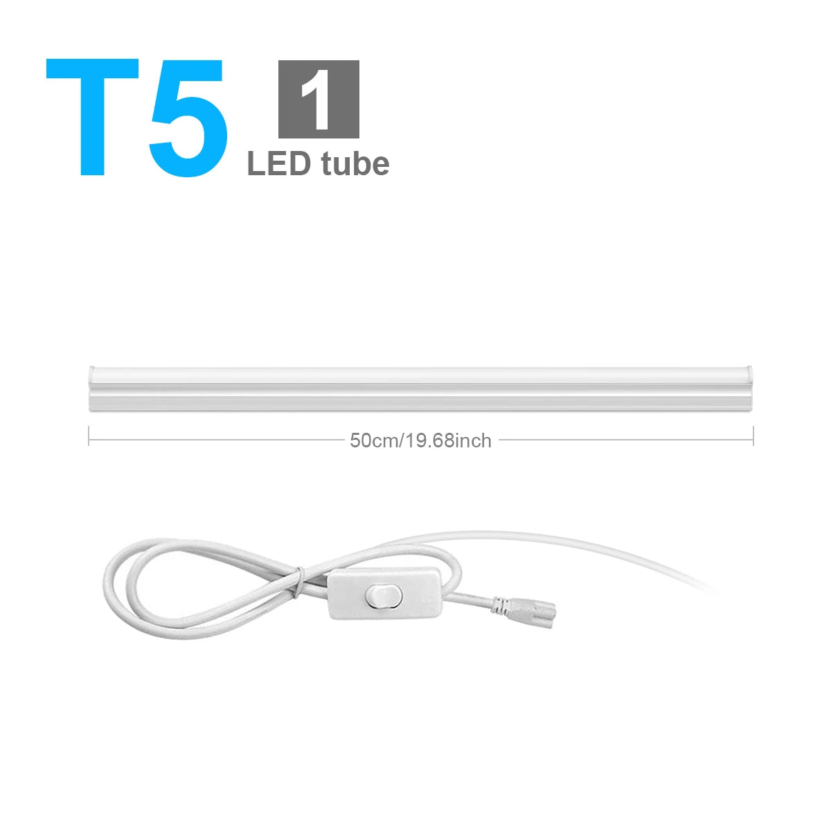 50CM LED Fluorescent Lamp High Quality Aluminum Bar Light T5 T8 LED Tube with AC220V EU Plug Swtich Energy Saving Home Wall Lamp Oasis Select 1x T5 Tube With Plug Warm White 200-230V EU Plug