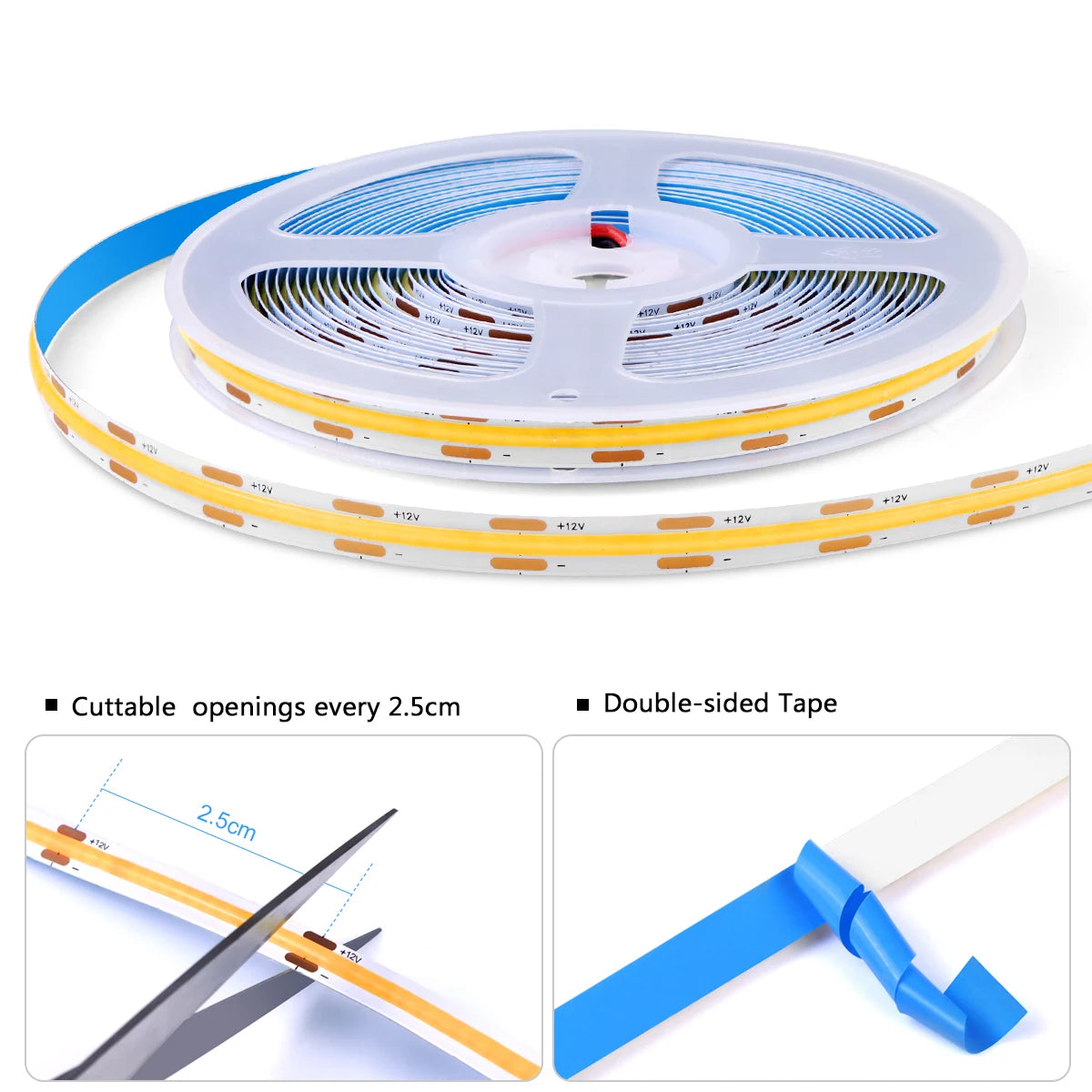 1-10PCS COB LED Cabinet Strip Lights with Double Door Sensor Swtich Night Light Integrated Lighting Proximity Induction Switch Oasis Select