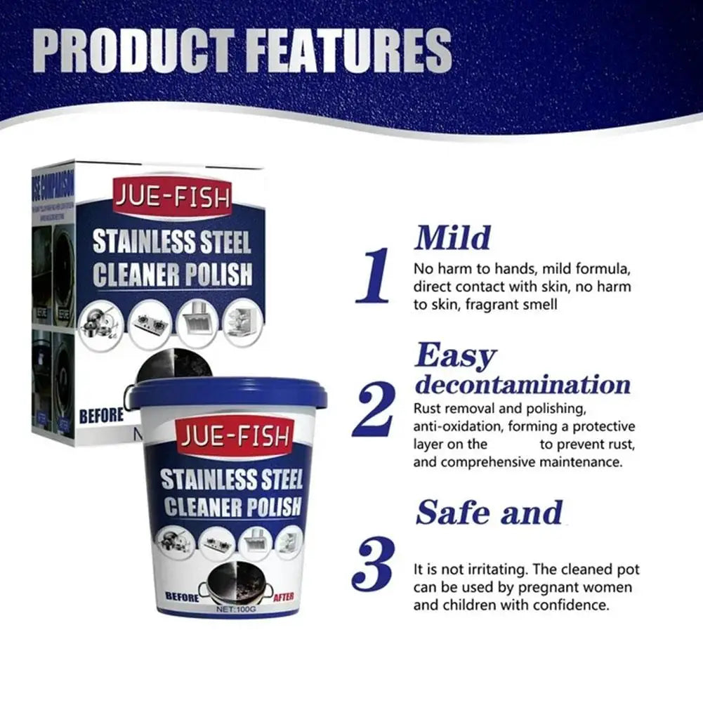 Pot Bottom Cleaner Stainless Steel Cookware Black Rust Clean Oil Descaling Polish Metal Surface Stainless Steel Cleaning Paste Oasis Select
