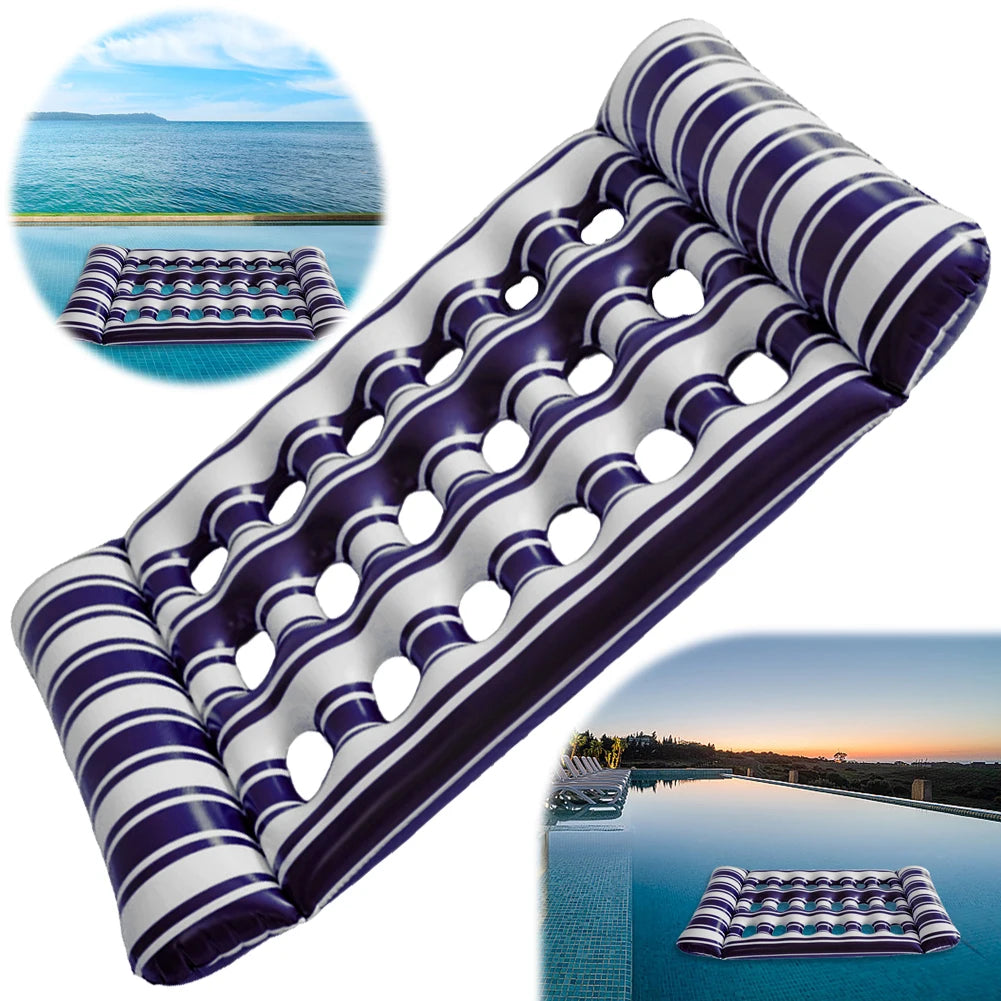 Inflatable Water Sleeping Bed PVC Floating Lounger Air Mattress Foldable Swimming Pool Air Mattress Outdoor Swimming Toys Oasis Select