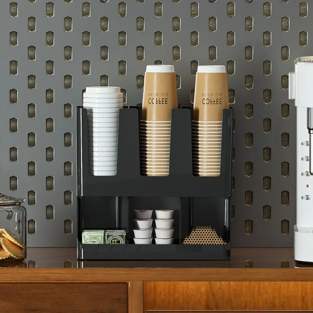 6-Compartment Paper Cup Dispenser & Organizer Rack