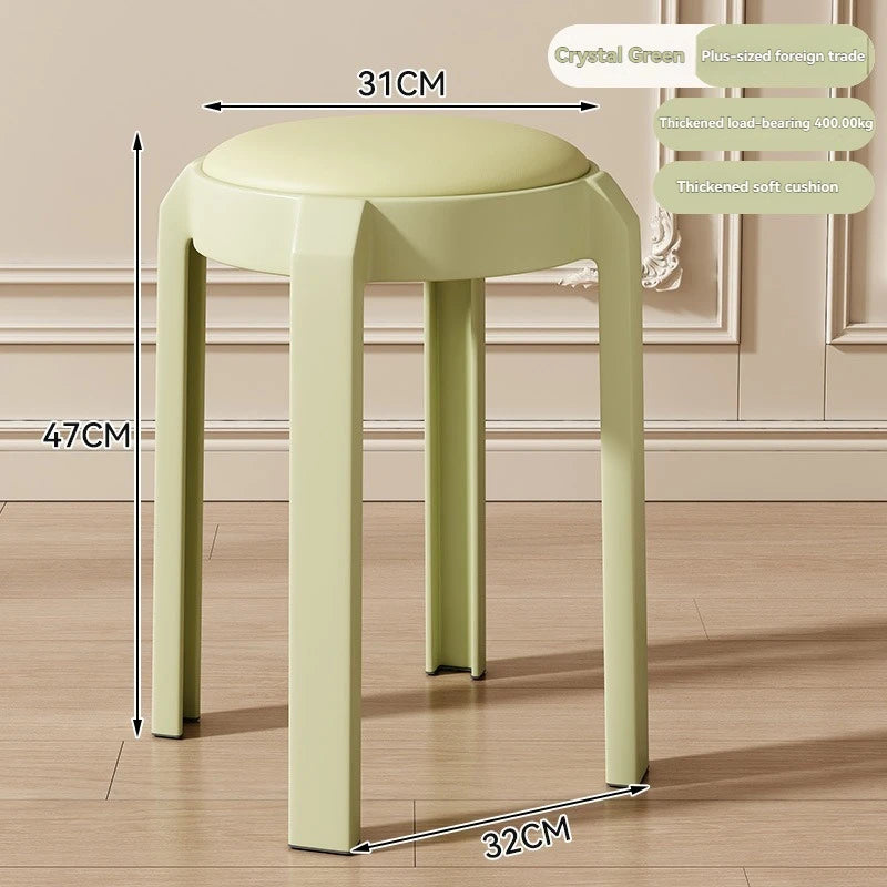 Plastic dining stools for home use in Nordic restaurants. Soft bag stools can be stacked for backup and high stools can be queue Oasis Select Crystal Green-31cm