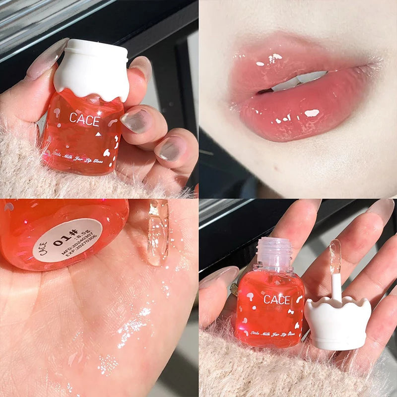 CACE Milk Jar Lip Gloss Oil – Moisturizing Peach Lip Plumper