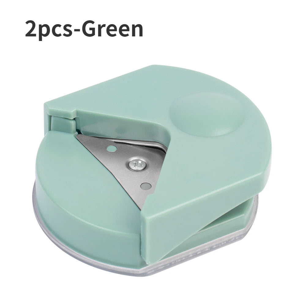 circle cutter button maker Corner round machine corner punching portable paper cutter card photo cutting Oasis Select 2pcs-Green