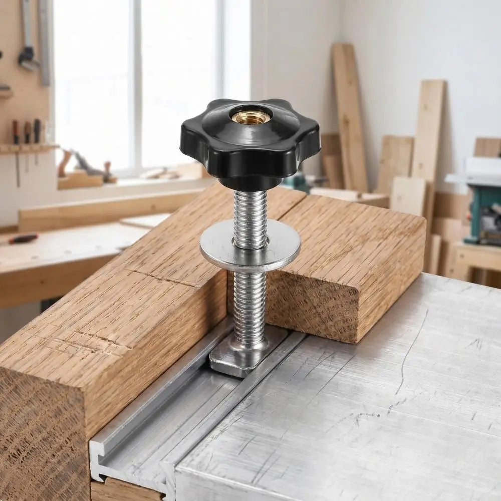 M8x100mm T-Slot Star Knob Screw | T-Track Woodworking Fixture