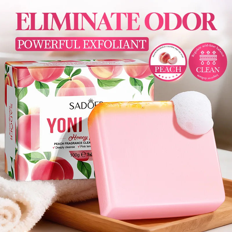 Peach Intimate Soap with Foaming Net – pH-Balanced & Gentle