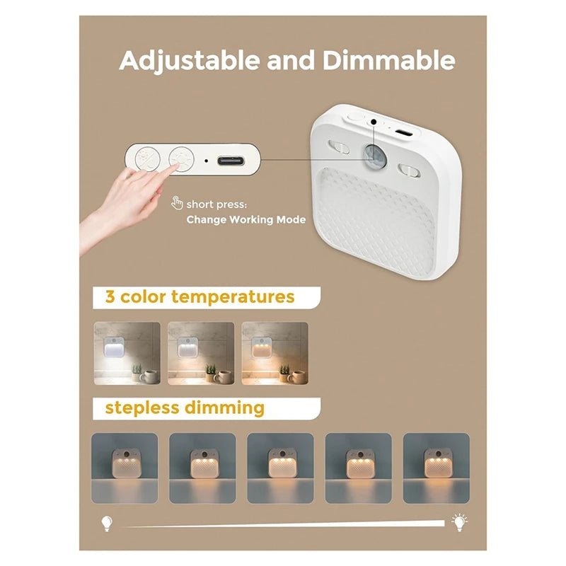 WISH Intelligent Human Infrared Sensing Wardrobe Cabinet Corridor Stairs Kitchen Bedroom Lamp Automatic Charging Night Light Oasis Select