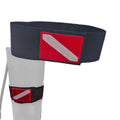 Scuba Tank Elastic Bungee Band with Dive Embroidery Flag Decorative Dive Flag Strap for Underwater Diving Cylinder Oasis Select black red