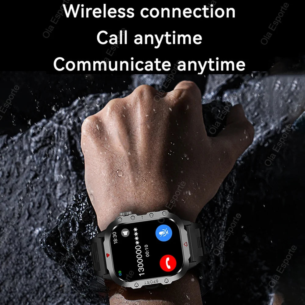 Men's Military Smartwatch – Bluetooth Call, GPS & Fitness Tracker