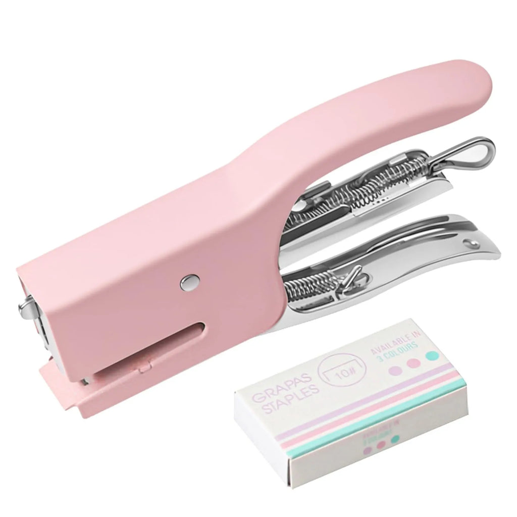 Mini Metal Hand-Held Stapler Set – No. 10, 750 Staples Mini Office Stapler Oasis Select Pink