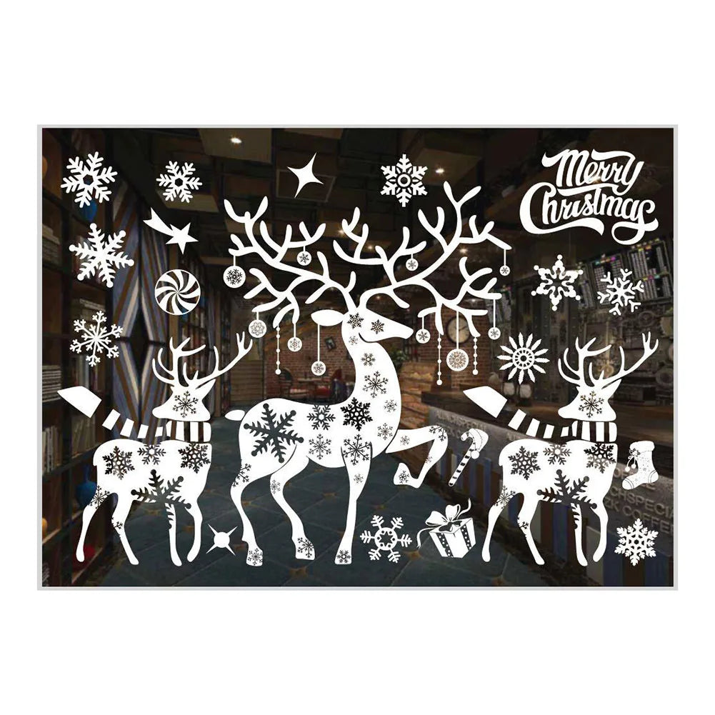 Christmas Window Clings – Snowflake & Reindeer Static Decals Window Clings Oasis Select G