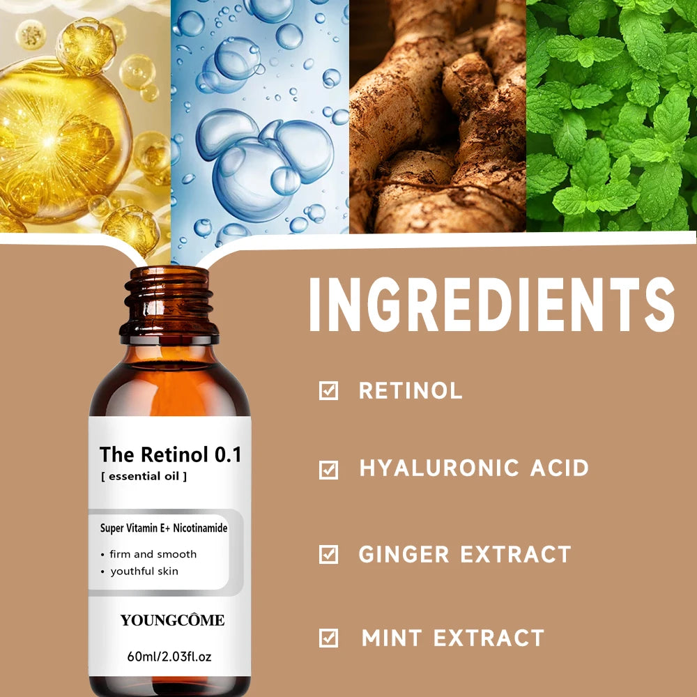 Retinol Face Serum – Vitamin E & Hyaluronic Acid | YOUNGCOME Retinol Face Serum Oasis Select