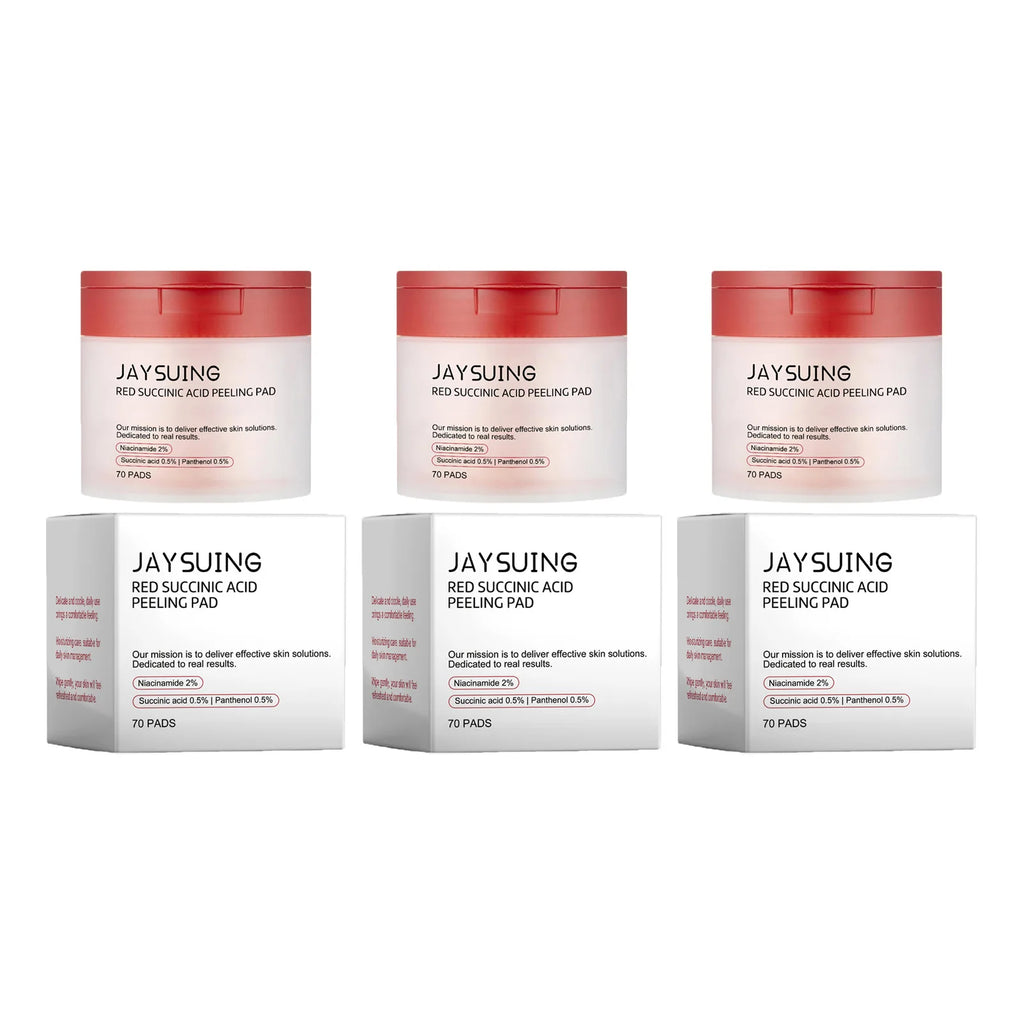 Jaysuing 70pc Succinic Acid Peeling Pads AHA BHA Exfoliant Facial Peeling Pads Oasis Select 210pads Boxed