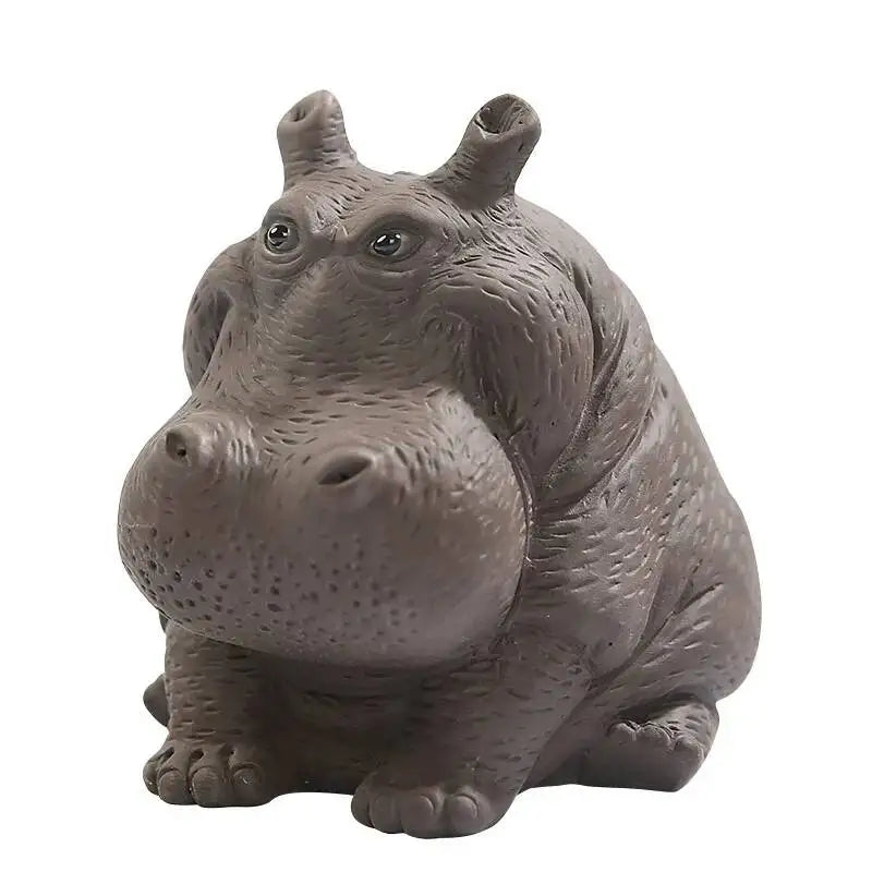 Hippo Purple Clay Tea Pet Wealth-attracting Handcrafted Tea Play Tea play Accessory Chinese Style Tea Pet Oasis Select