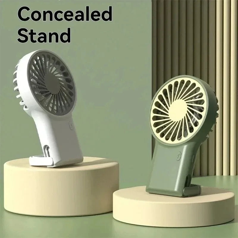 Foldable Mini Fan USB Rechargeable Handheld Desktop Fan with Hook Portable Cooling Fan for Outdoor Travel Home Office Oasis Select