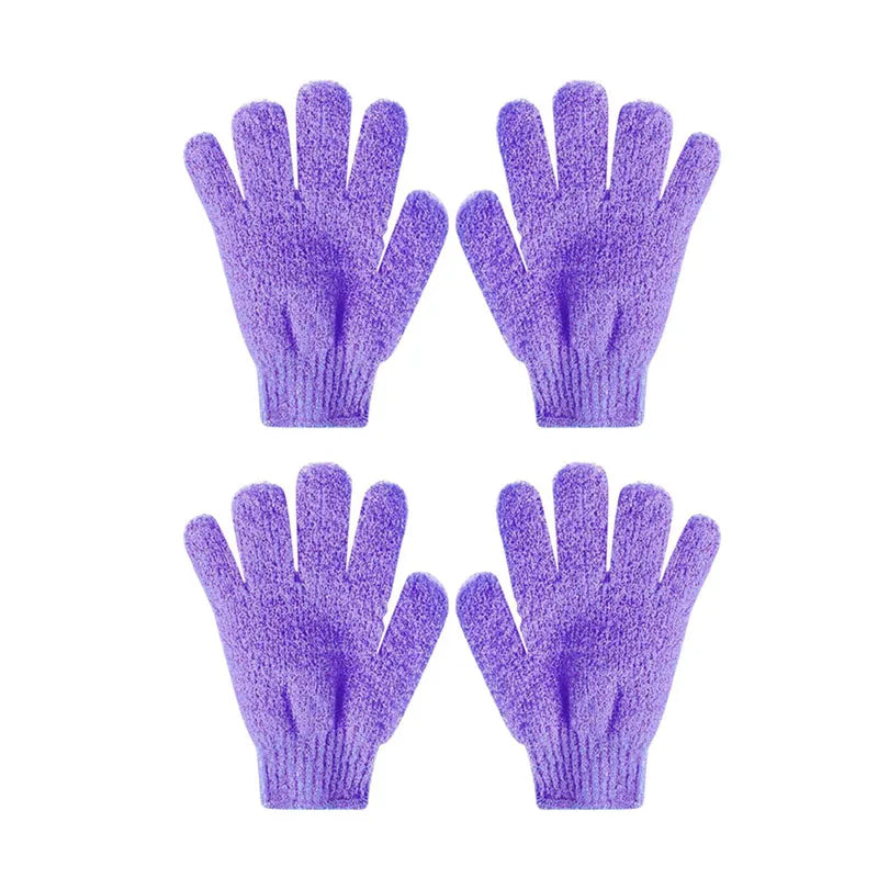 1/2/3pairs Exfoliating Bath Gloves Double Sided Bath Gloves For Beauty Spa Massage Skin Shower Scrubber Bathing Accessories Oasis Select 2pairs purple