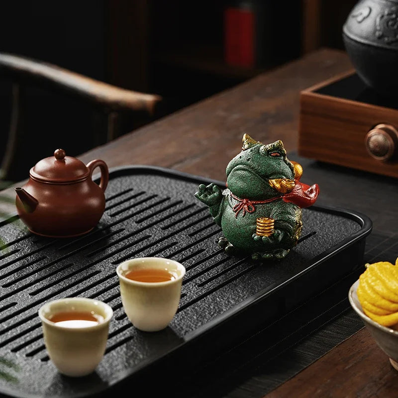 Chinese Style Golden Toad Tea Pet Decoration Boutique Tea Set Accessories Tea Table Golden Cicada Fortune Ornaments Oasis Select