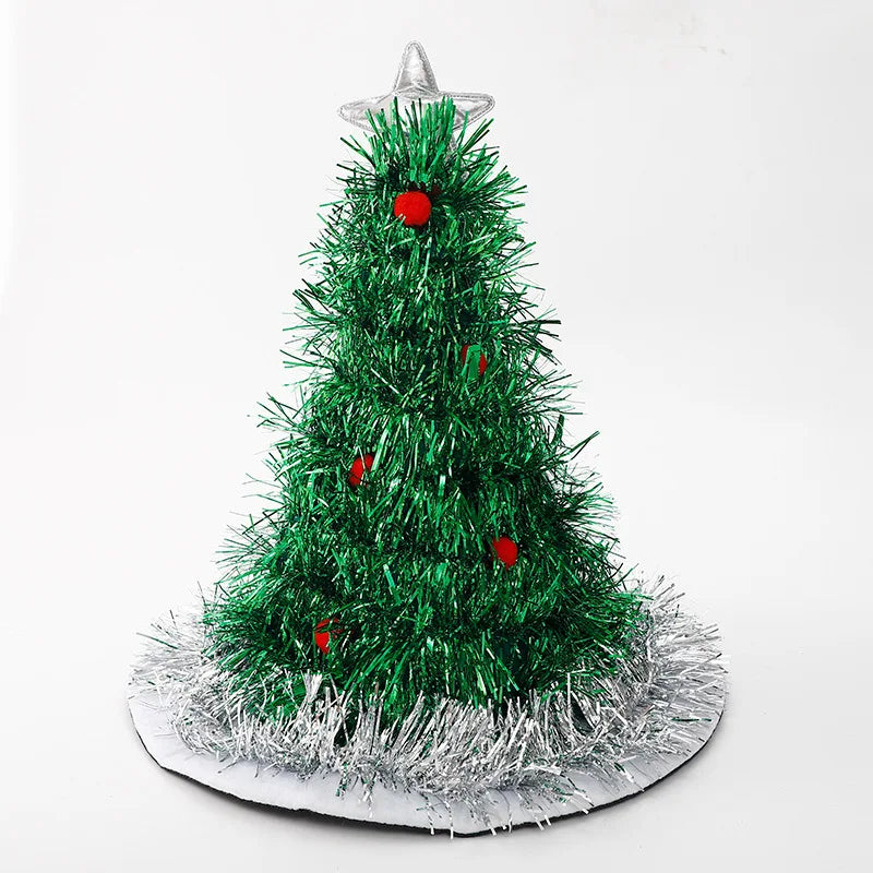 2025 Ins Christmas Tree Hat Creative Xmas Headwear for Girls Tinsel Christmas Headband Party Costume New Year Decor Supplies Oasis Select B 38x34cm