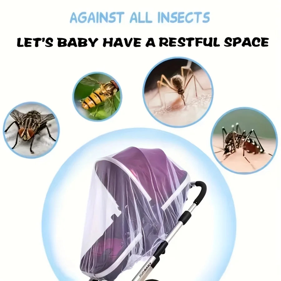 White Stretchy Mosquito Net for Strollers and Cribs Breathable Polyester Durable & Easy To Install Outdoor & Indoor Use Oasis Select