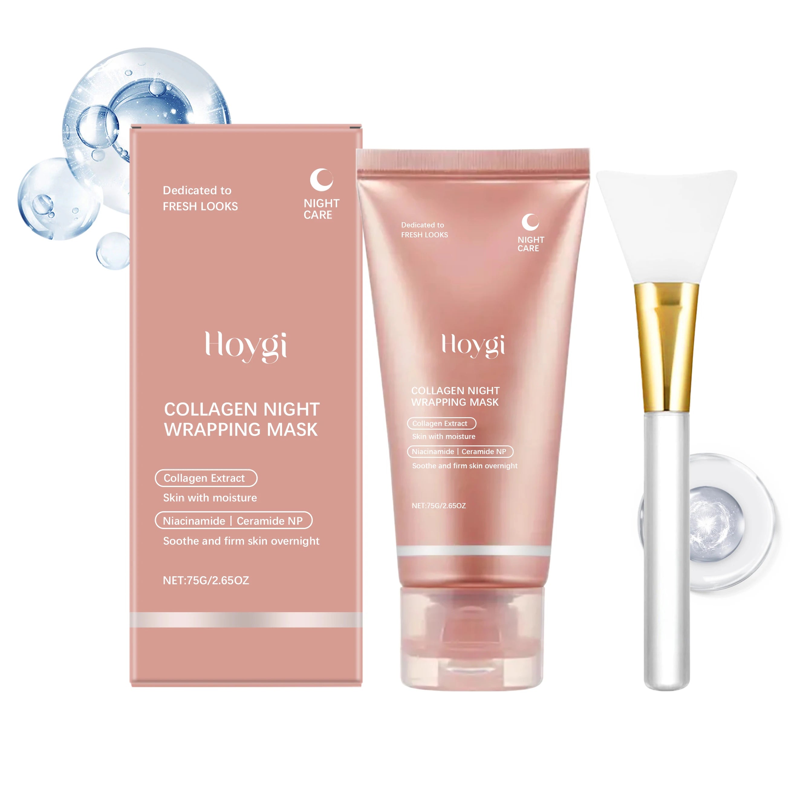 Collagen Peel Off Face Mask Pore Shrinking Hydrating Moisturizing Night Wrapping Mask Cream Firming Skin Peel-off Facial Mask Oasis Select 1 Set