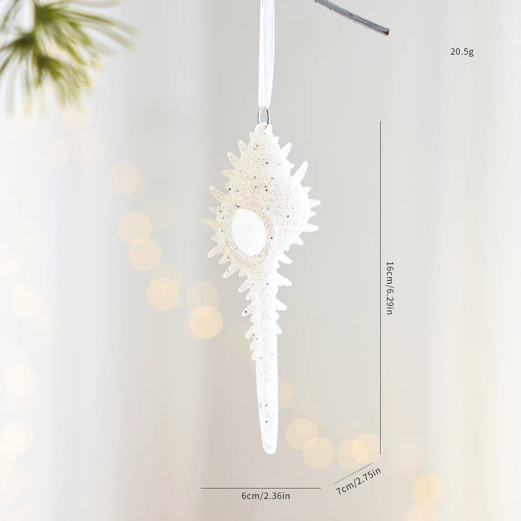 White Christmas Tree Hanging Ornaments – Candy, Chime & Wreath