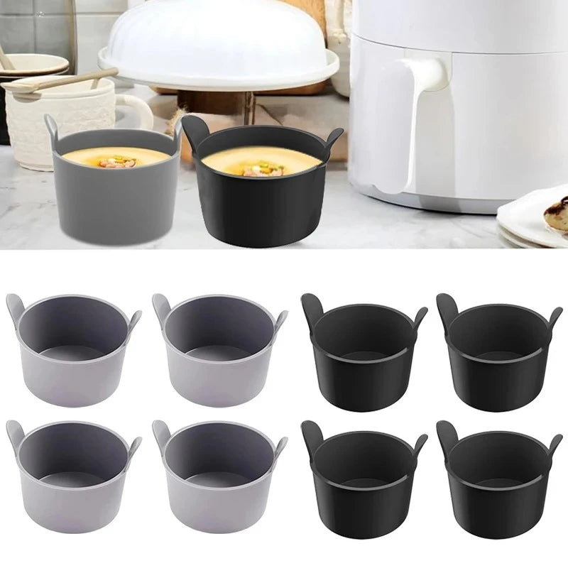 4pcs Air Fryer Silicone Egg Poacher Cups Silicone Egg Cooker Mold Baking Custard Tart Pie Cake Desserts Maker Silicone Basket Oasis Select