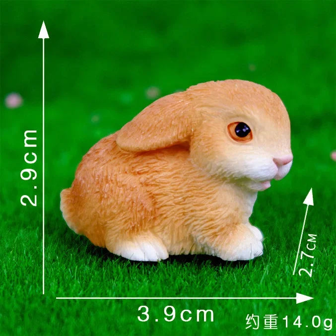 White Hare Dollhouse Ornament Easter Decoration Resin Bunny Statue Miniature Rabbit Figurine Micro Landscape Fairy Garden Oasis Select 01 brown