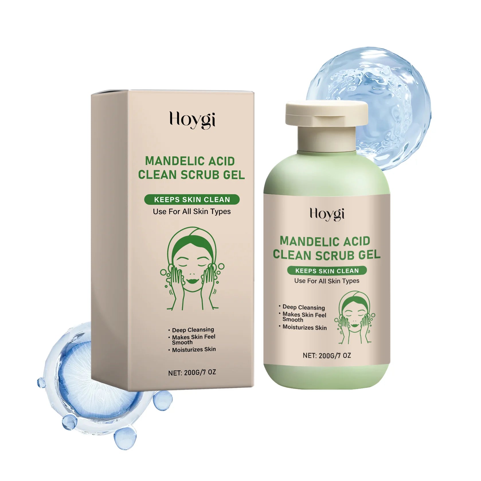 Hoygi Mandelic Acid Body Scrub Gel – Exfoliate & Smooth Skin Body Scrub Gel Oasis Select 200g boxed