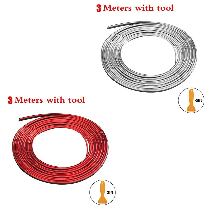 1/2pc Universal Car Moulding Decoration Flexible Strips Interior Auto Mouldings Car Cover Trim Dashboard Door Edgein Car-styling Oasis Select 3M Mix-2pcs 6