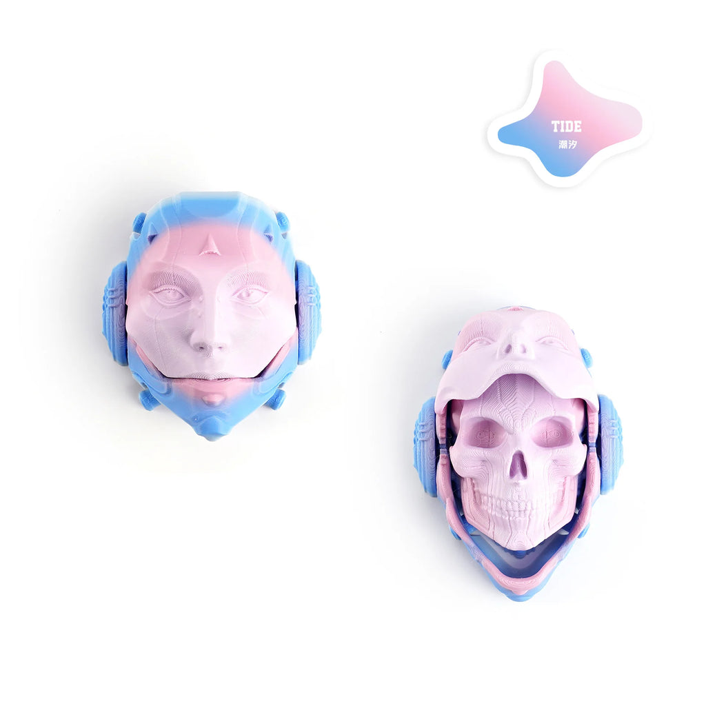 3D Printed Machined Mask Skull Mask Flip Keychain Creative Bag Pendant Car Keychain Desktop Ornament Funny Gift Miniatures Oasis Select D