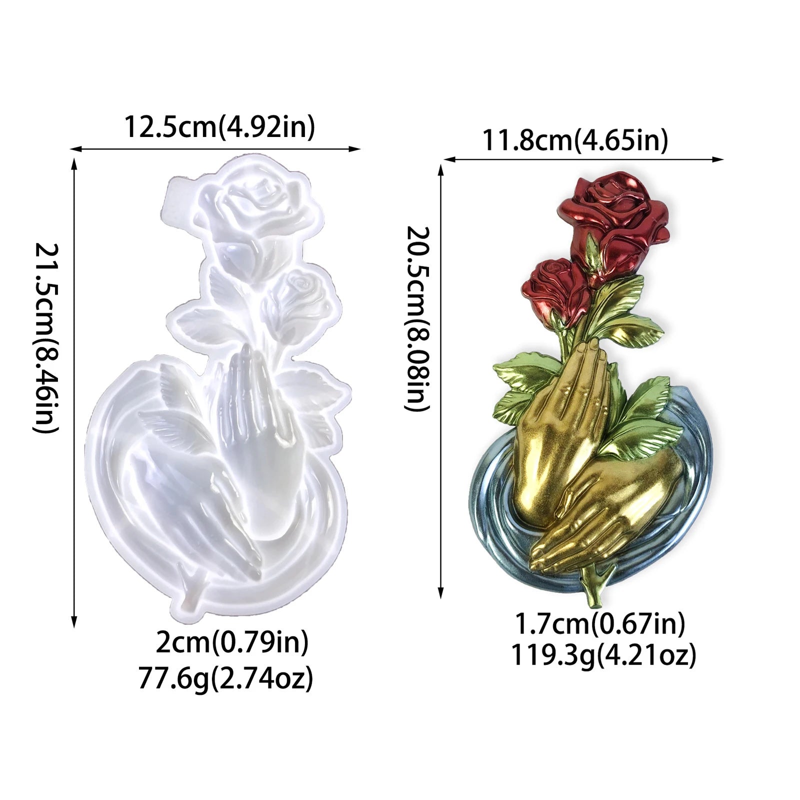 Epoxy Resin Mold 3D Wall Hanging Decor DIY Bouquet Mold Valentine's DIY Rose Ornament Mold For Valentine's Gift Art Projects Oasis Select