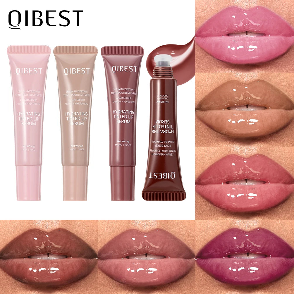 QIBEST Crystal Jelly Lip Oil Gloss – 6 Tinted Hydrating Shades