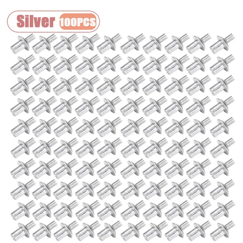 10-100PCS Aluminum Hammer Drive Rivets with Dome Head and Split Mandrel for Secure Fastening in Metal and Plastic Materials Oasis Select Silver-100PCS 5X7mm