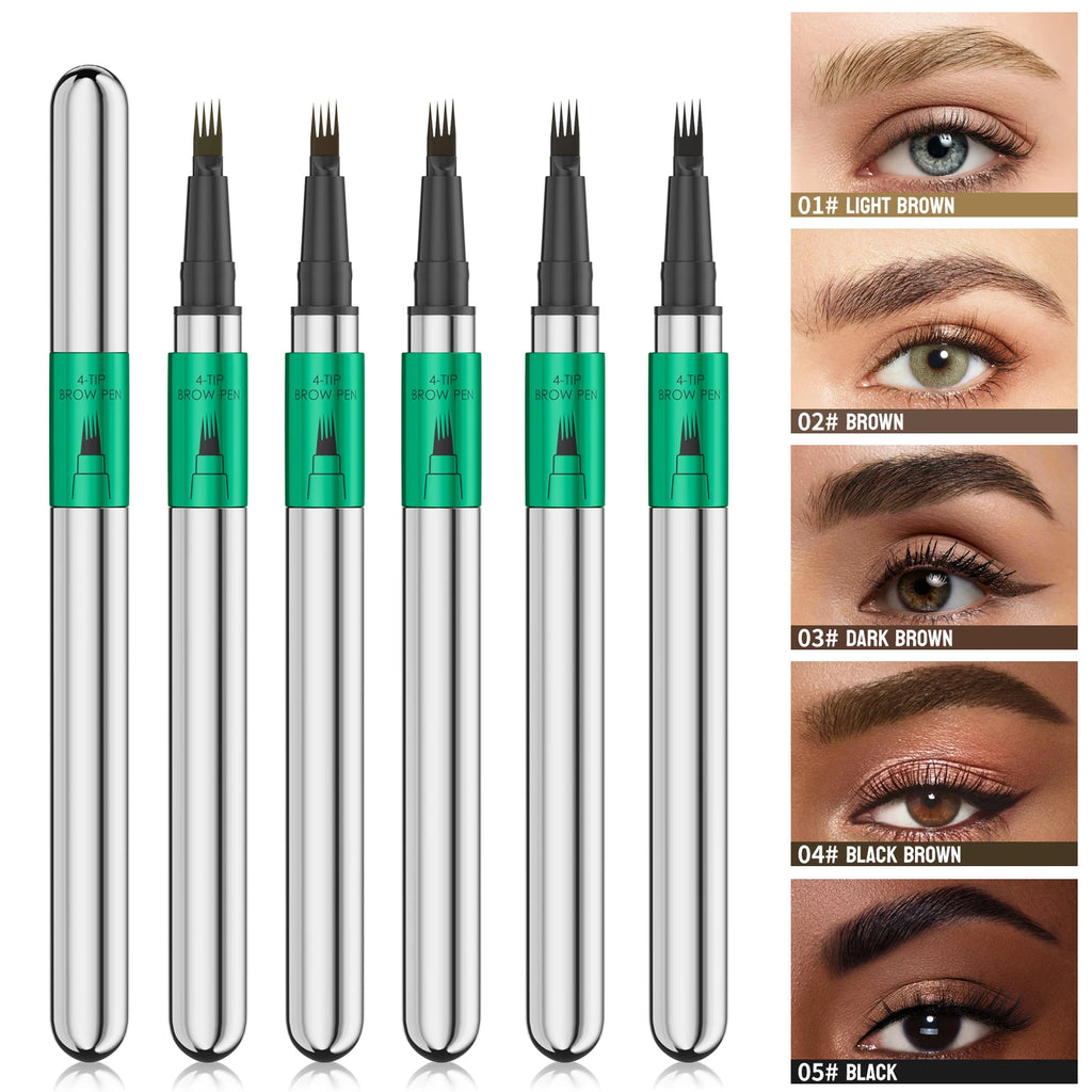 Hellokiss Waterproof Microblading Eyebrow Pen | 4-Tip, 5 Colors