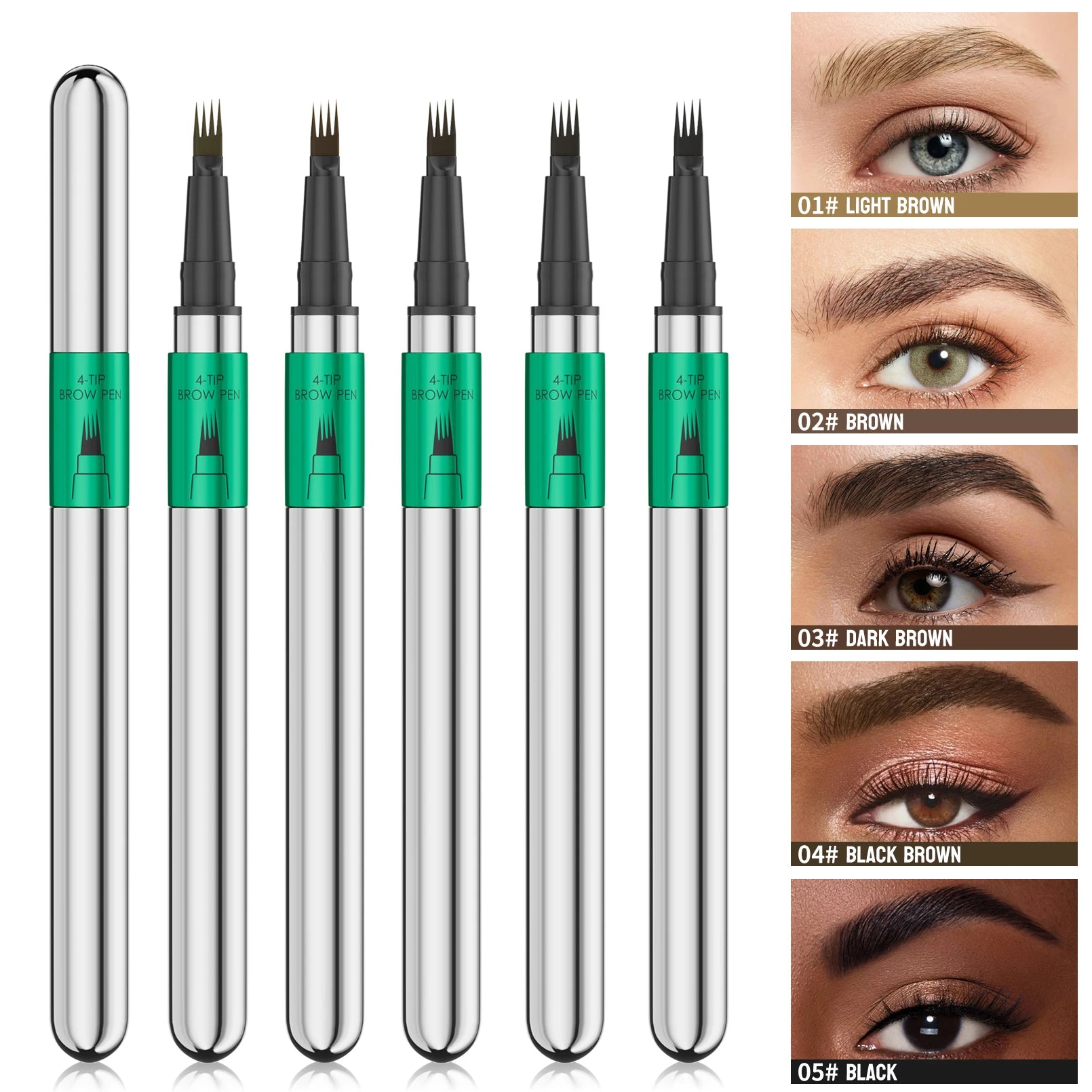 Hellokiss Waterproof Microblading Eyebrow Pen | 4-Tip, 5 Colors