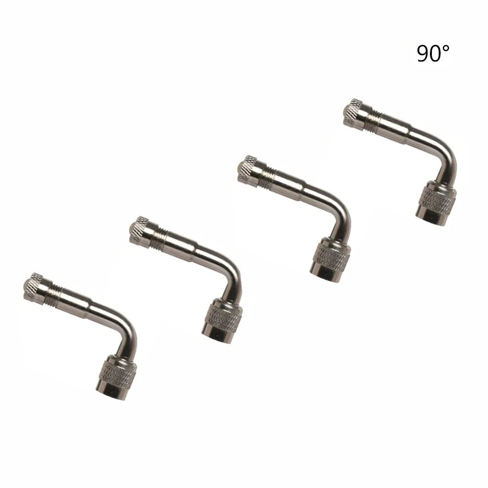 2 Pcs Motorcycle 45 90 135 Degree Angle Bent Valve Adaptor Tyre Tube Valve Extension Adapter for Truck Car Moto Bike Oasis Select Silver-90 4pcs