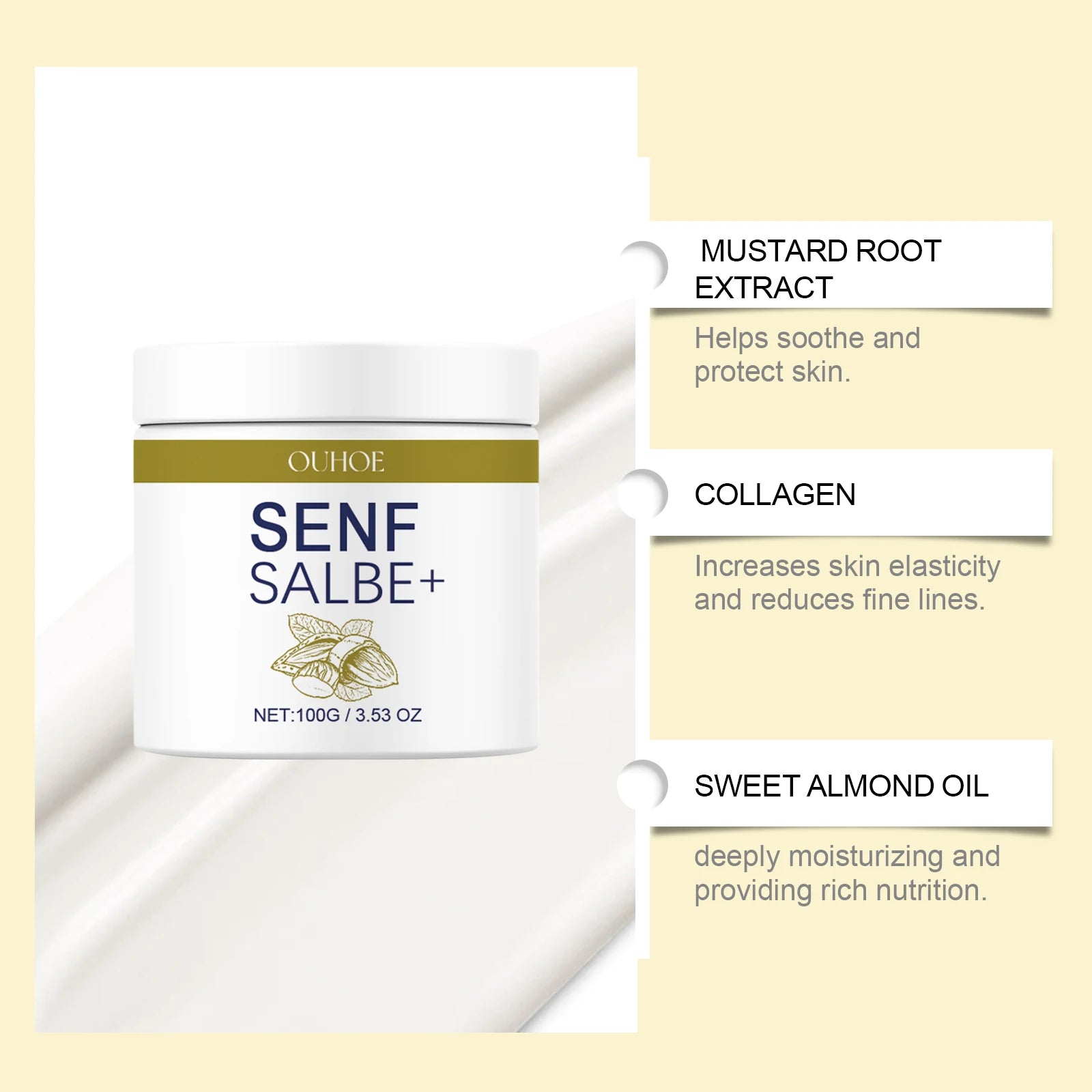 OUOHE Moisturizing Treatment Balm Collagen Gentle Nourishing Moisturizing Moisturizing Smoothing Skin Care Balm Oasis Select