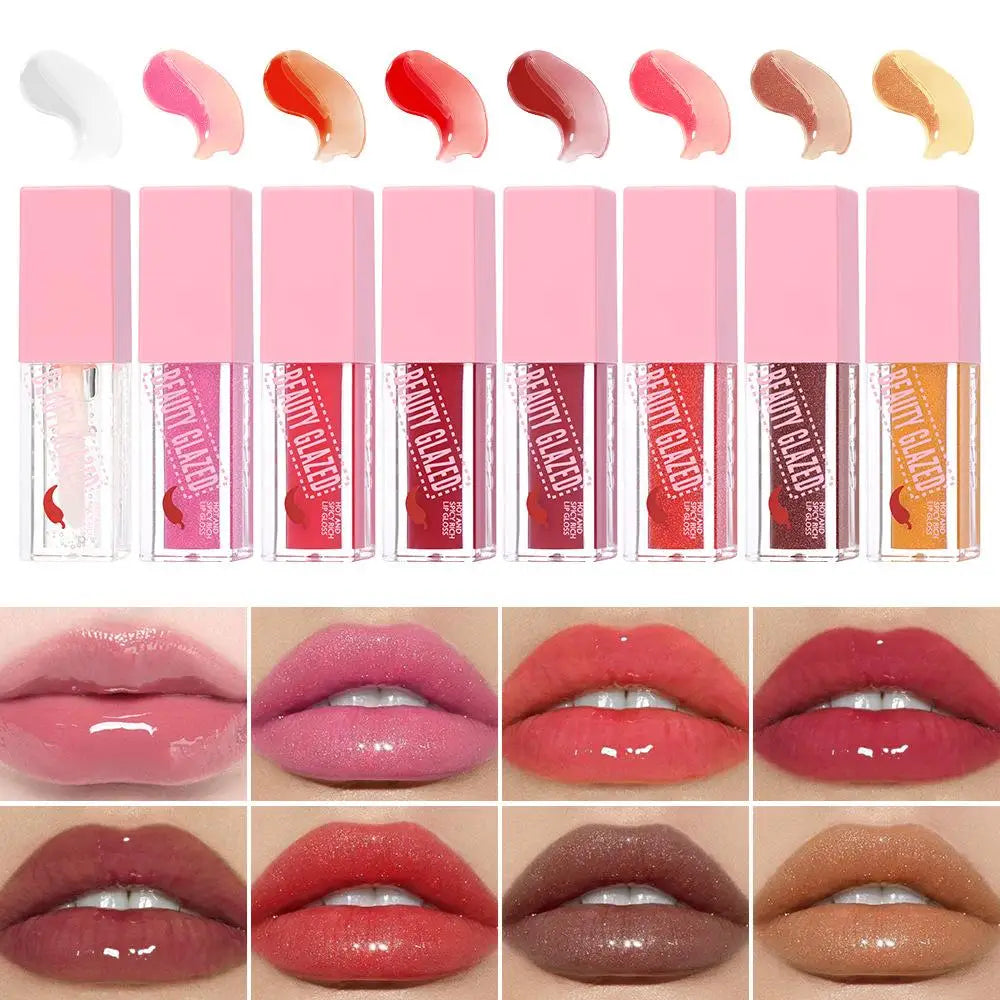 Jaysuing Shimmer Lip Oil Gloss – Fruity Moisturizing Tinted Jelly Lip Oil Gloss Oasis Select
