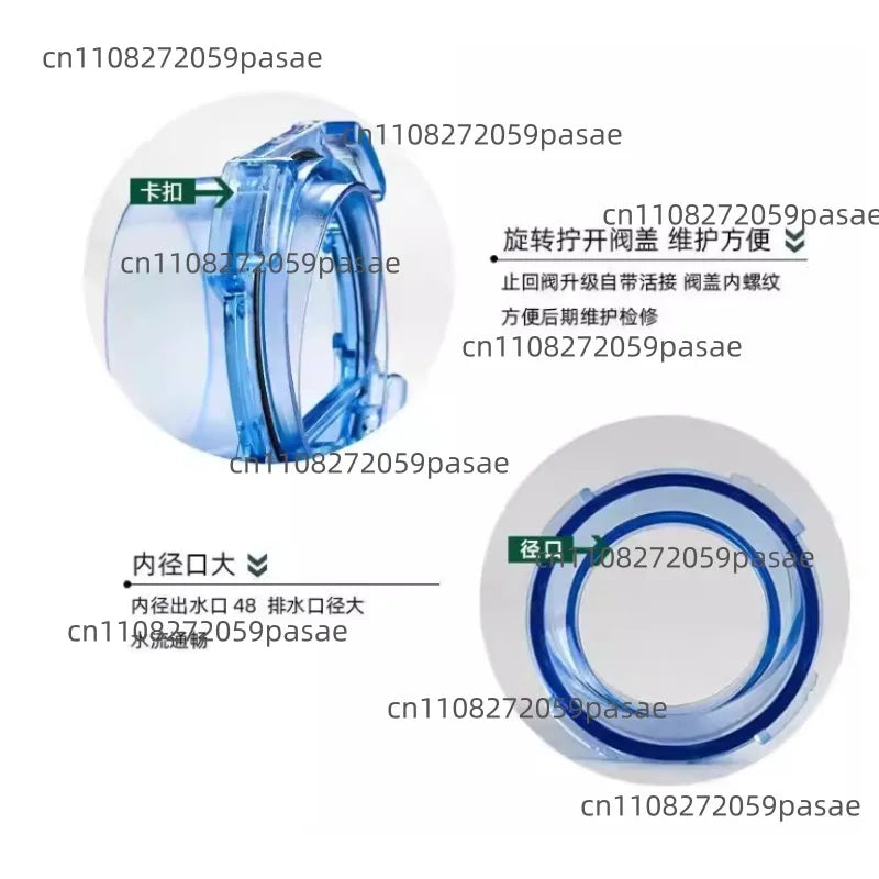Transparent Magnetic Check Valve – 50mm Anti-Backflow Pipe