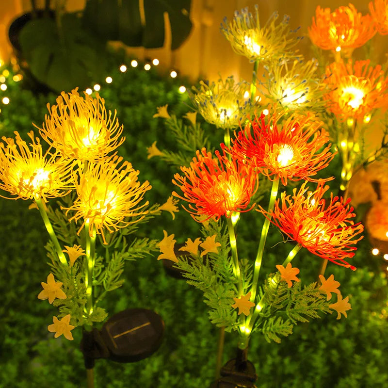 Led Solar-powered Red Spider Lily Simulation Flower Ground Insert Light Outdoor Courtyard Decoration Lawn Light Illumination Oasis Select