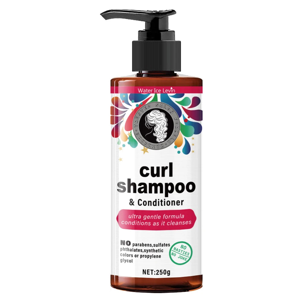 Curly Hair Shampoo & Conditioner 250g – Glycerin & Keratin Curl Shampoo Conditioner Oasis Select One Bottle