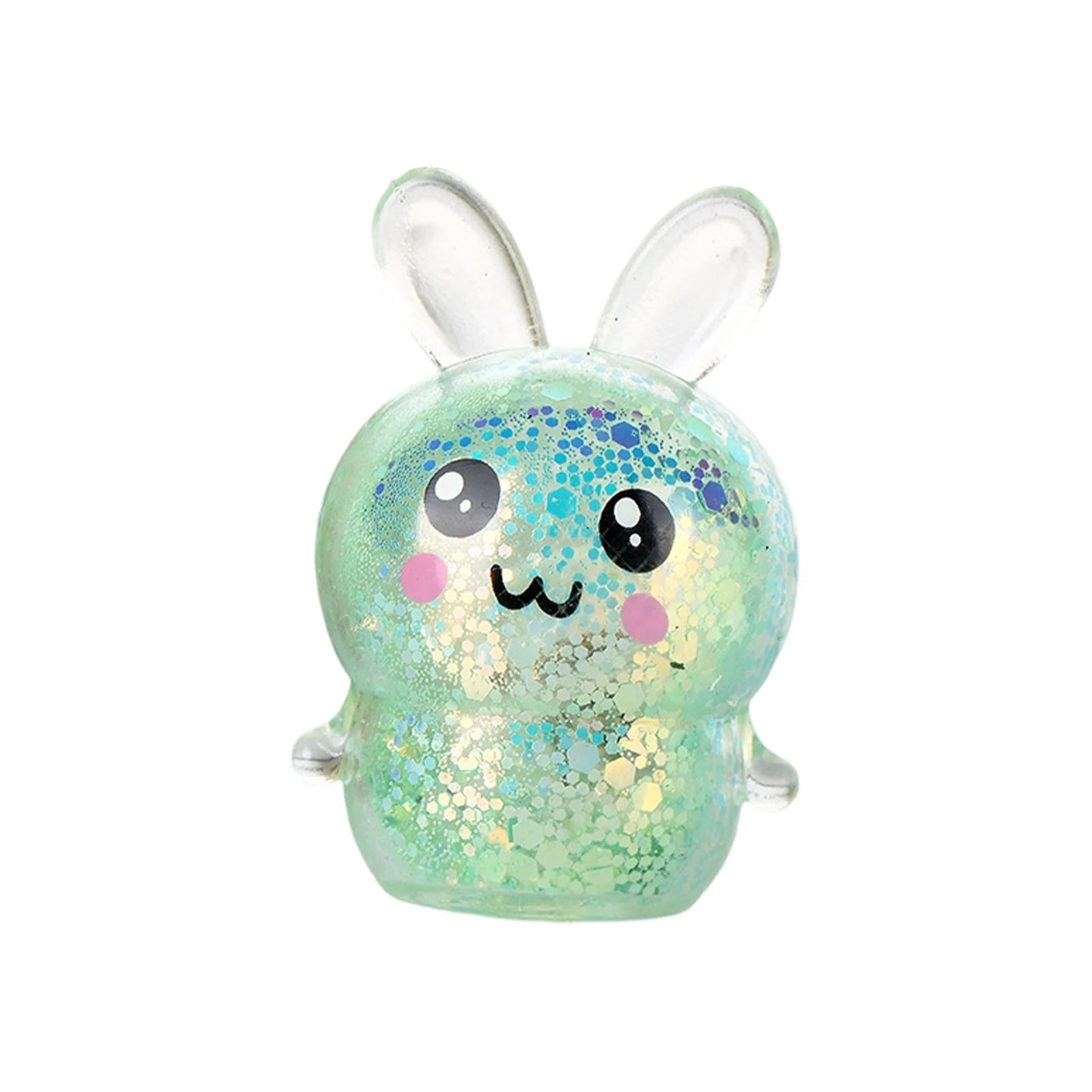 1PCS Squishy Bunny Stress Balls with Light Stress Relief Toy Girls Kids Fidget Toys Colorful Rabbit for Easter Basket gifts Oasis Select Green One Size