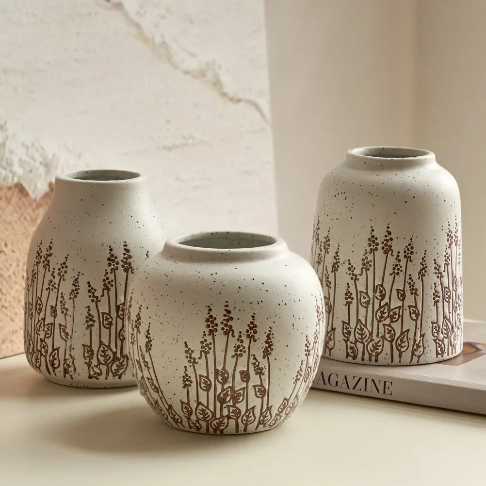 Countryside Style Ceramic Small Vase Lavender Water Nourishing Vase Living Room Table Decoration and Accessories Home Decoration Oasis Select