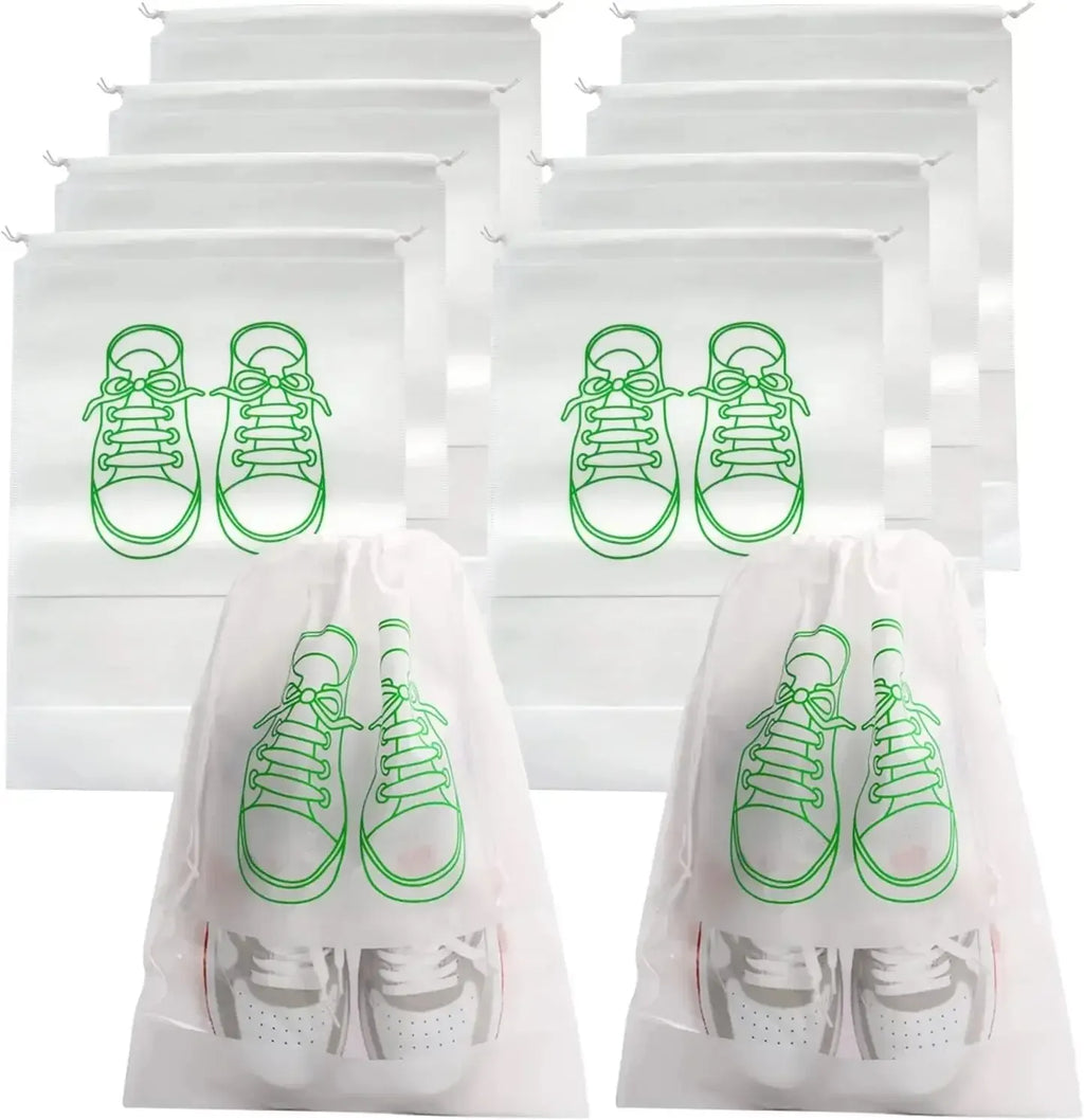 Travel Shoe Storage Bags Non-Woven Waterproof 5 or 10 Pack Shoe Storage Bag Oasis Select White L 5pcs