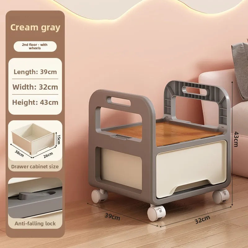 Multi-functional Drawer storage cabinet household living room snacks toys plastic storage box Oasis Select Ash 32-2B