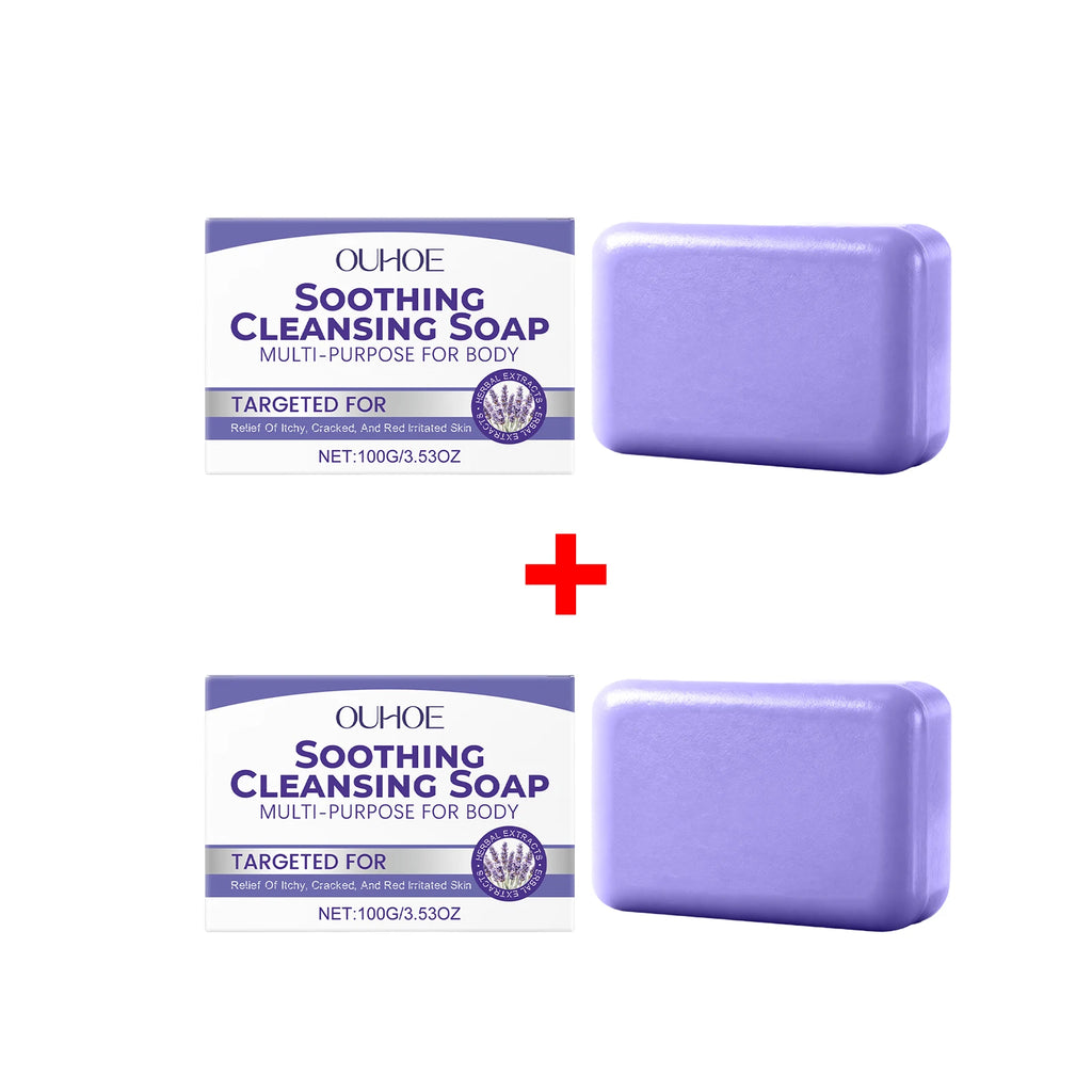 Lavender Cleaning Soap Oil Control and Itching Relief Long-Lasting Daily Soothing Hydration Bath Soap Body Odor Removal Care Oasis Select 2pcs