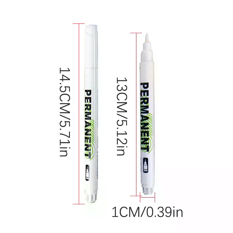 2Pcs 1.0mm White Permanent Marker Pens Deep Hole Marker For Wood Rock Plastic Leather Glass Stone Metal Art Marker Oasis Select